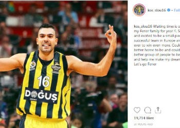 Kostas Sloukas, Instagram hesabından mesaj yayınladı